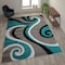 Flash Furniture Turquoise 8' x 10' Modern Plush Abstract Area Rug KP-RG952-810-TQ-GG - alternate 1